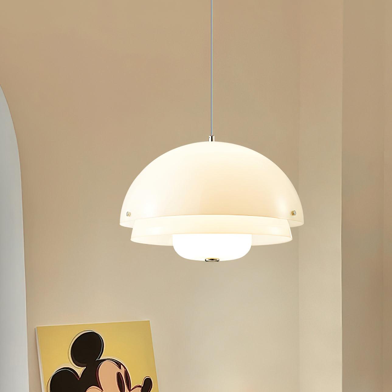 Milk White Layer Pendant Lamp - Lamp Outdoor