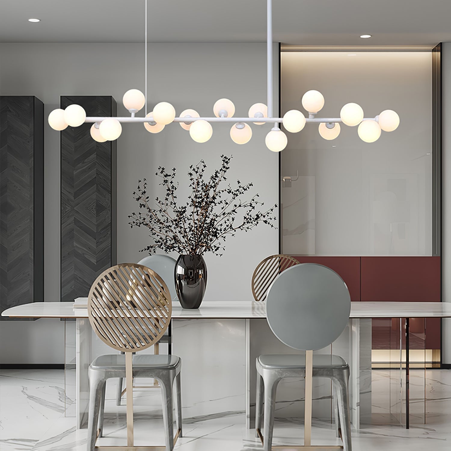 Lumiray Black Linear Globe Pendant Light - Lamp Outdoor
