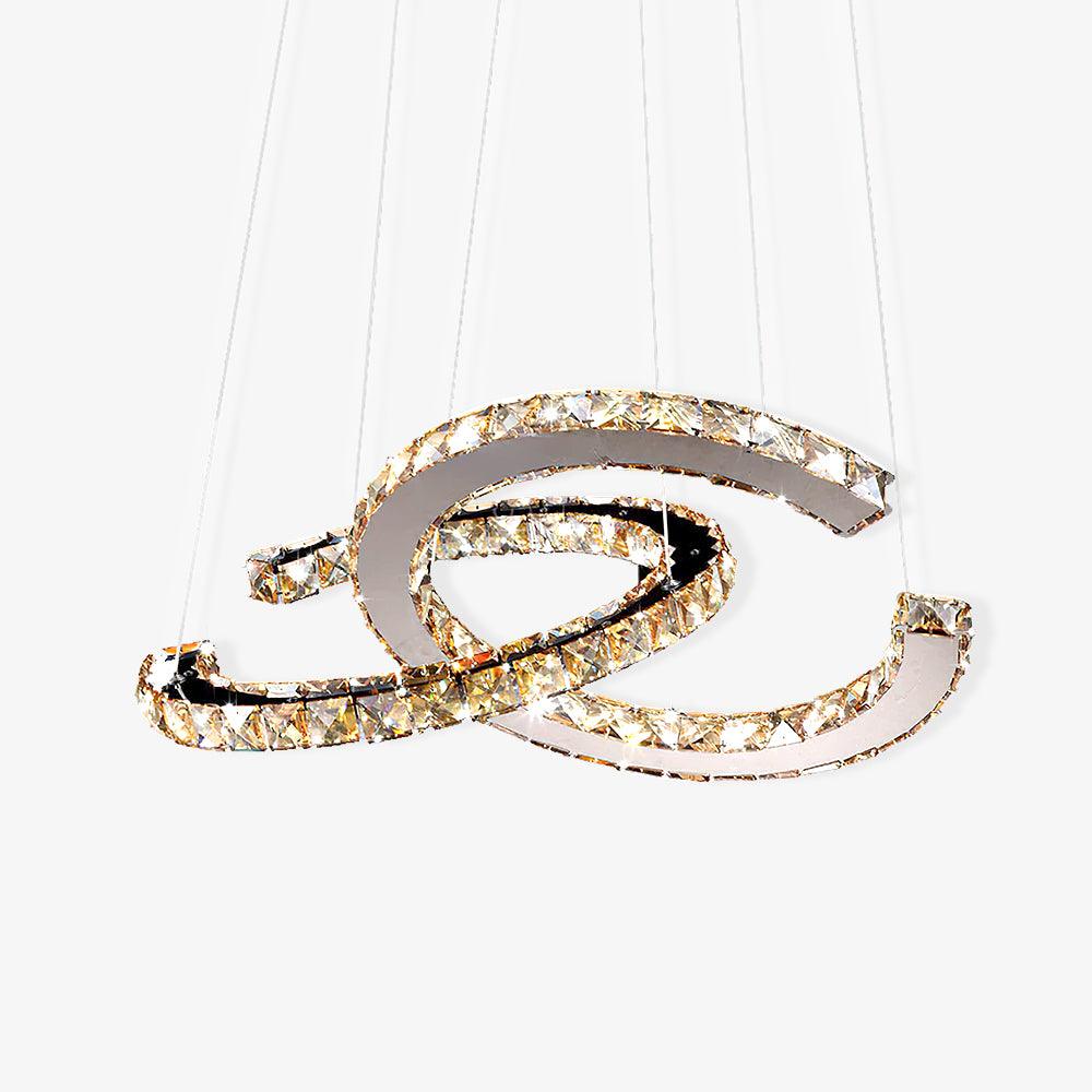 Modern Crystal Double C Chandelier - Lamp Outdoor