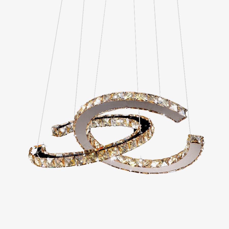 Modern Crystal Double C Chandelier - Lamp Outdoor