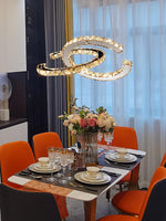 Modern Crystal Double C Chandelier - Lamp Outdoor