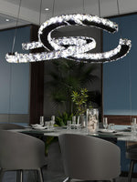 Modern Crystal Double C Chandelier - Lamp Outdoor
