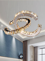 Modern Crystal Double C Chandelier - Lamp Outdoor