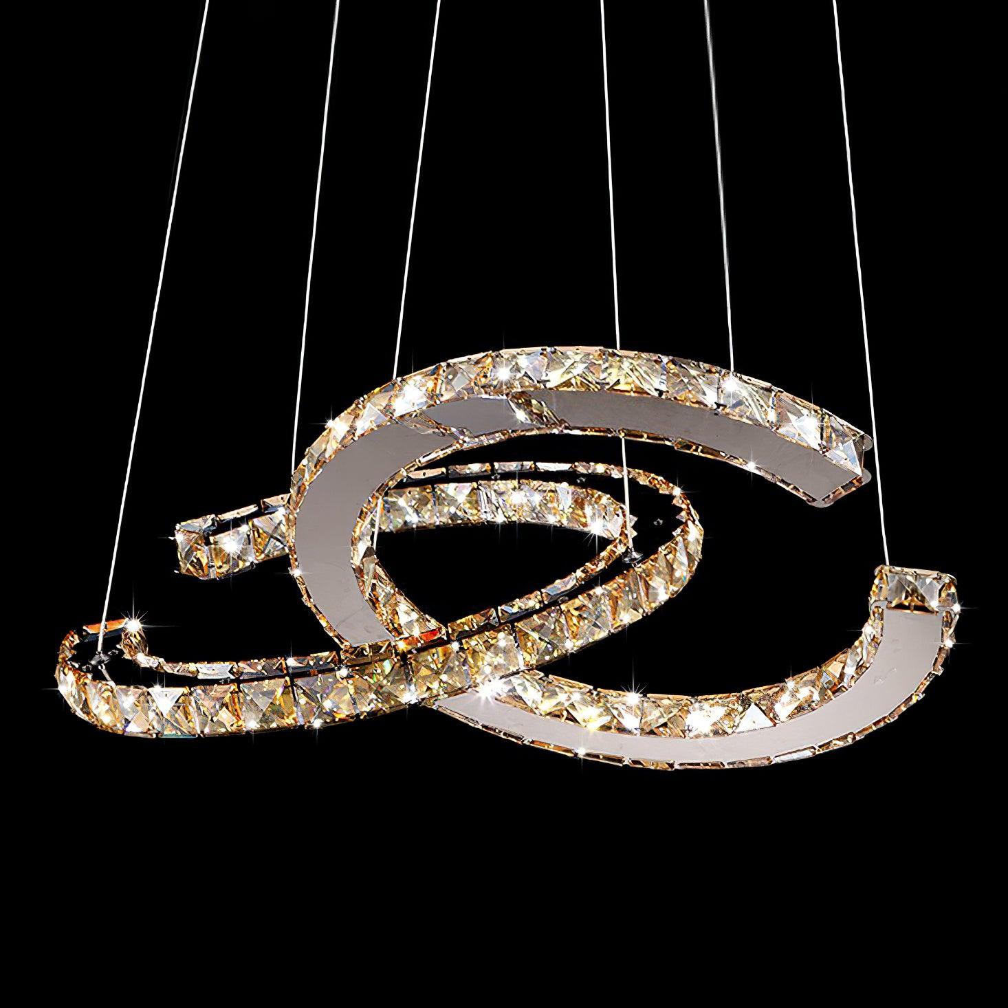 Modern Crystal Double C Chandelier - Lamp Outdoor