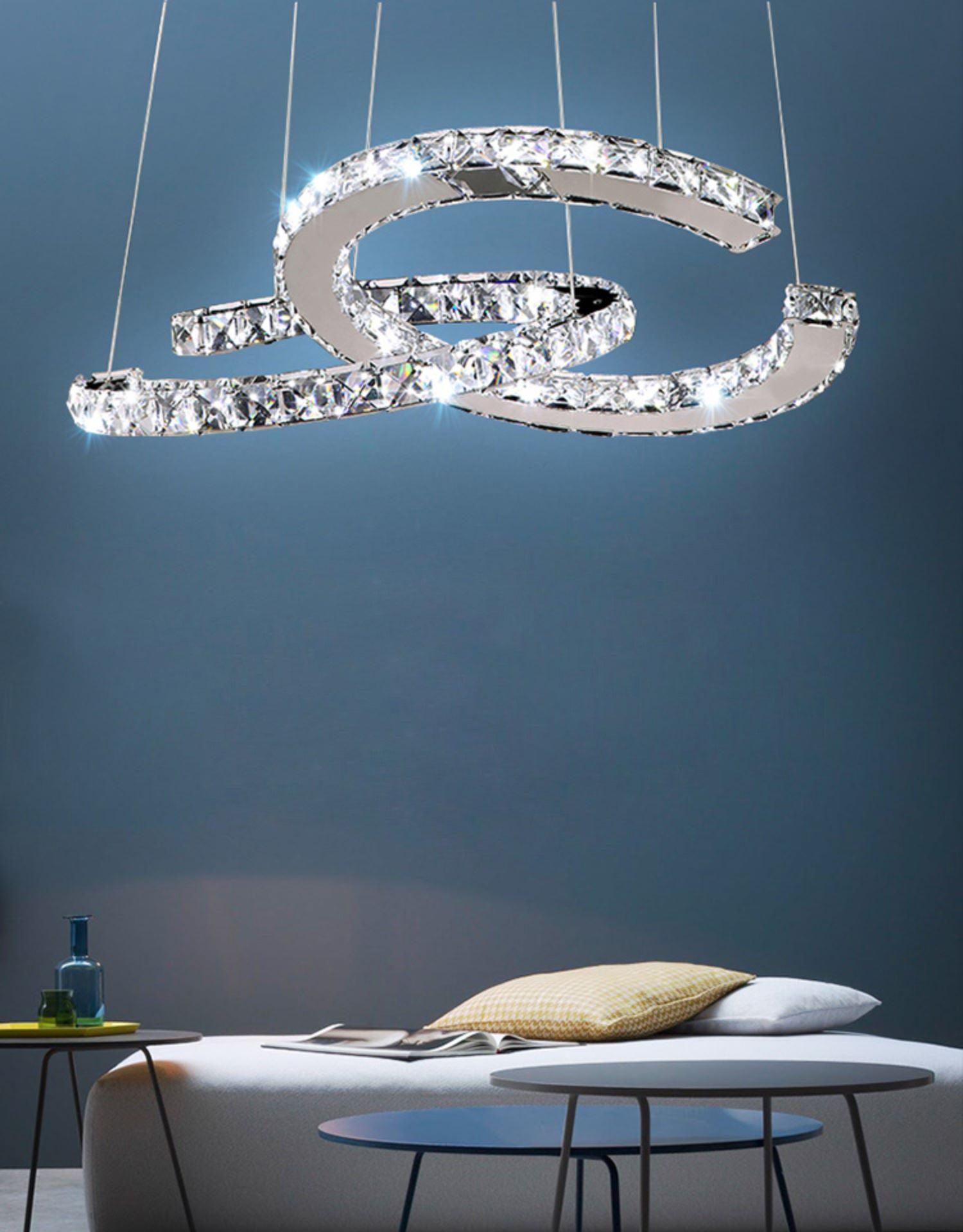 Modern Crystal Double C Chandelier - Lamp Outdoor
