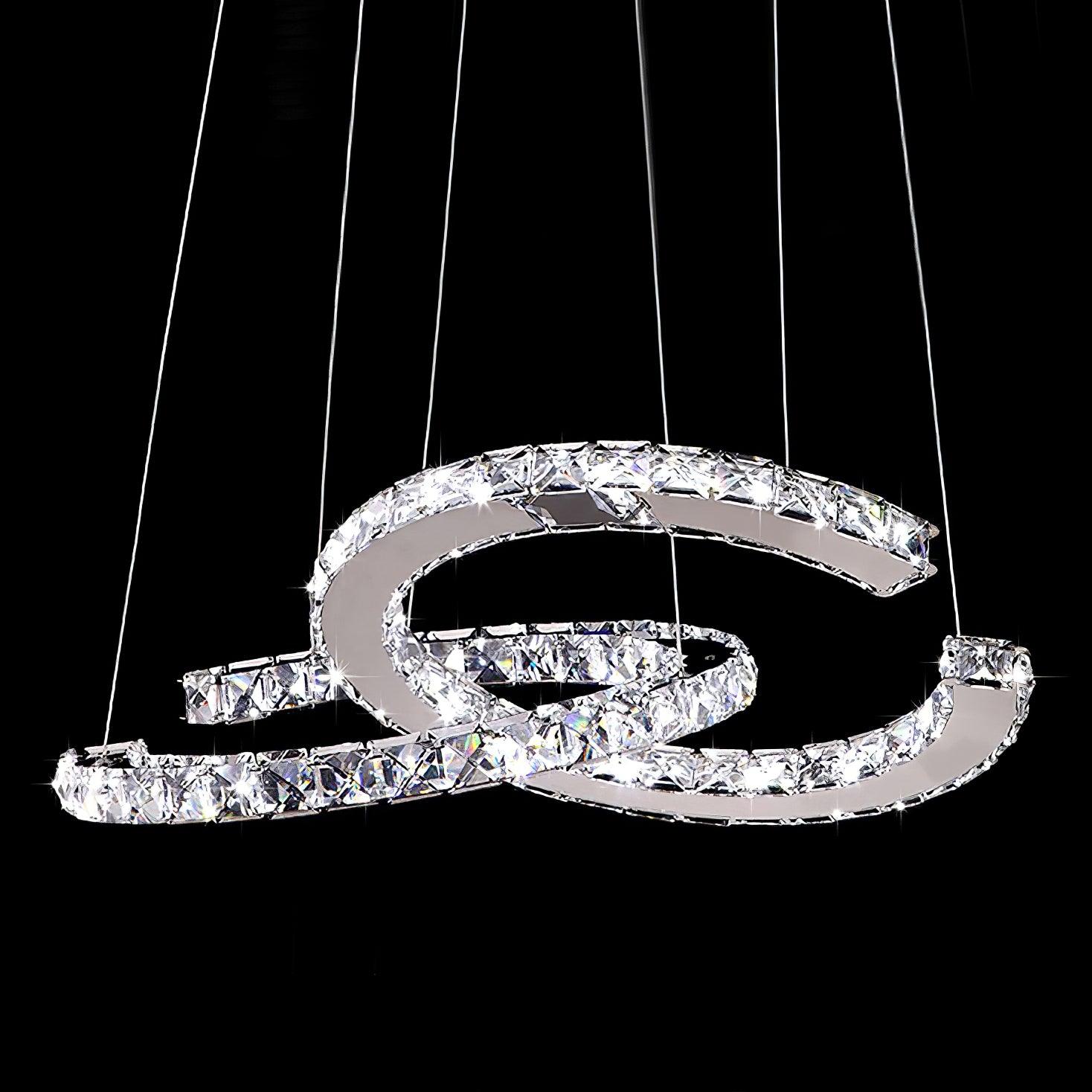 Modern Crystal Double C Chandelier - Lamp Outdoor