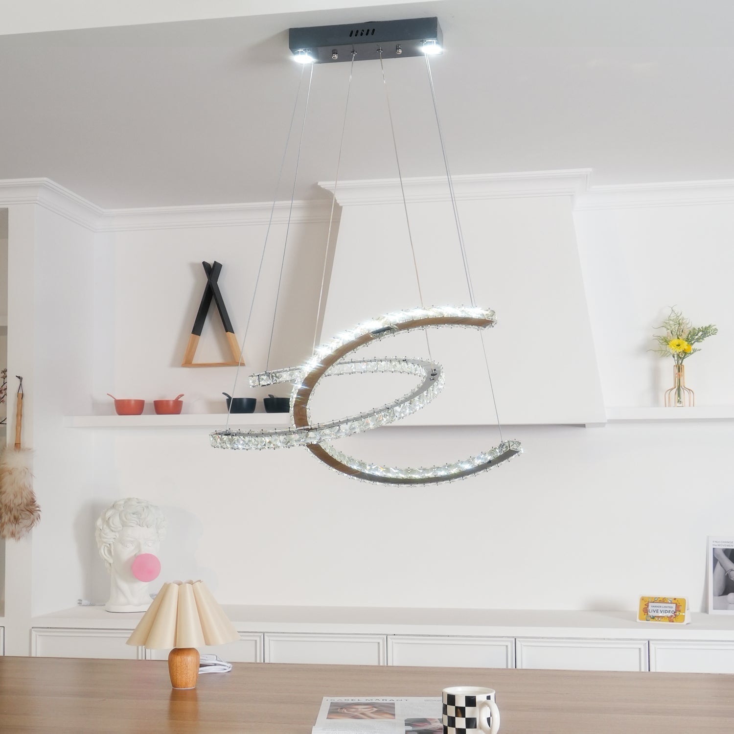 Modern Crystal Double C Chandelier - Lamp Outdoor