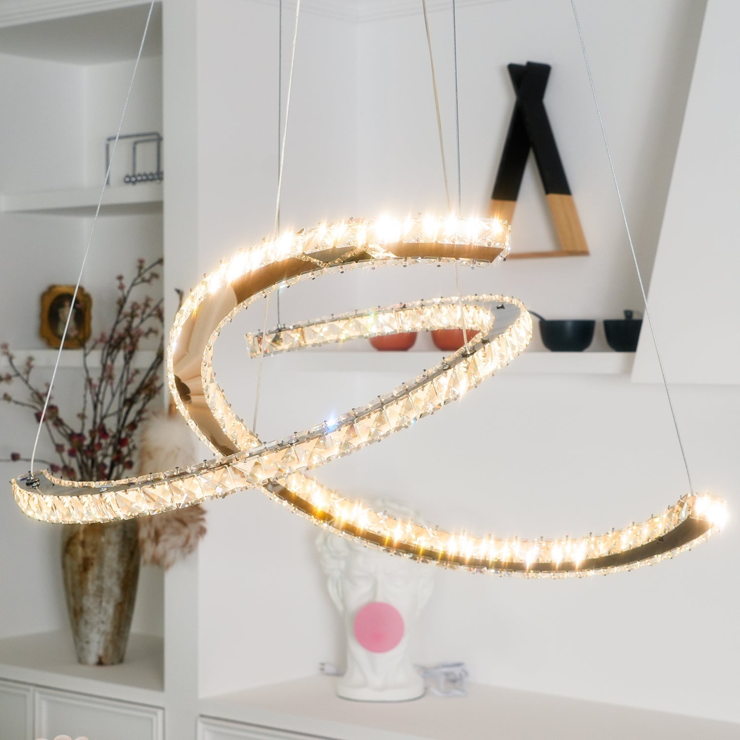 Modern Crystal Double C Chandelier - Lamp Outdoor