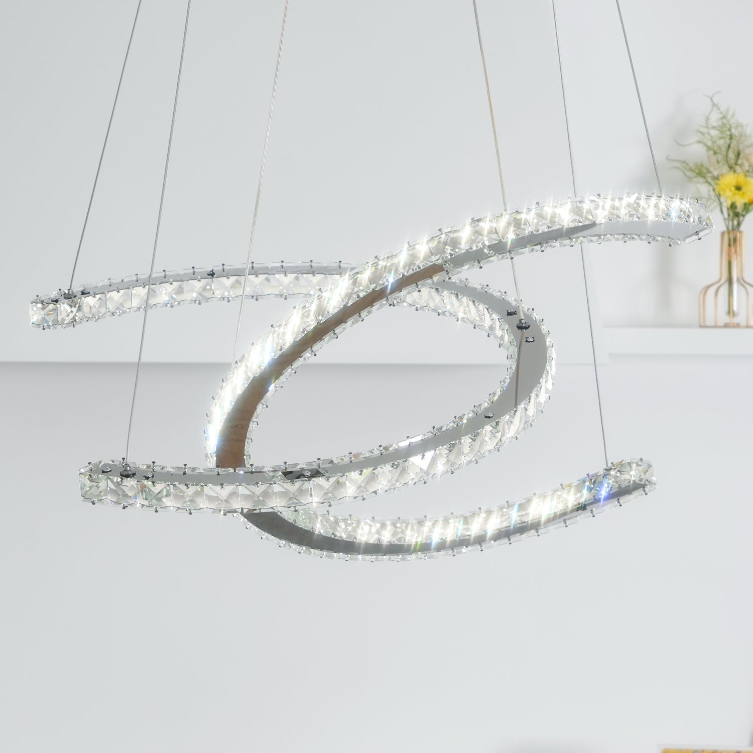 Modern Crystal Double C Chandelier - Lamp Outdoor