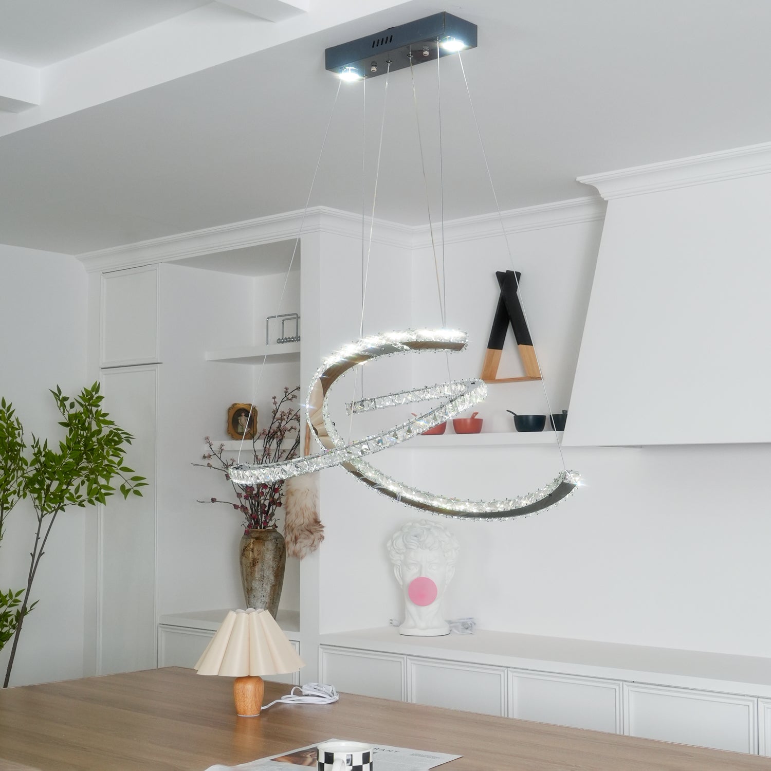 Modern Crystal Double C Chandelier - Lamp Outdoor