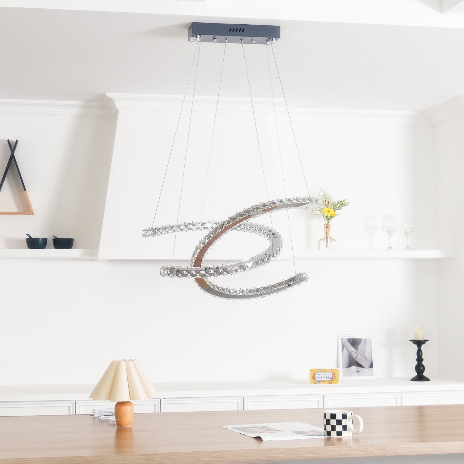 Modern Crystal Double C Chandelier - Lamp Outdoor