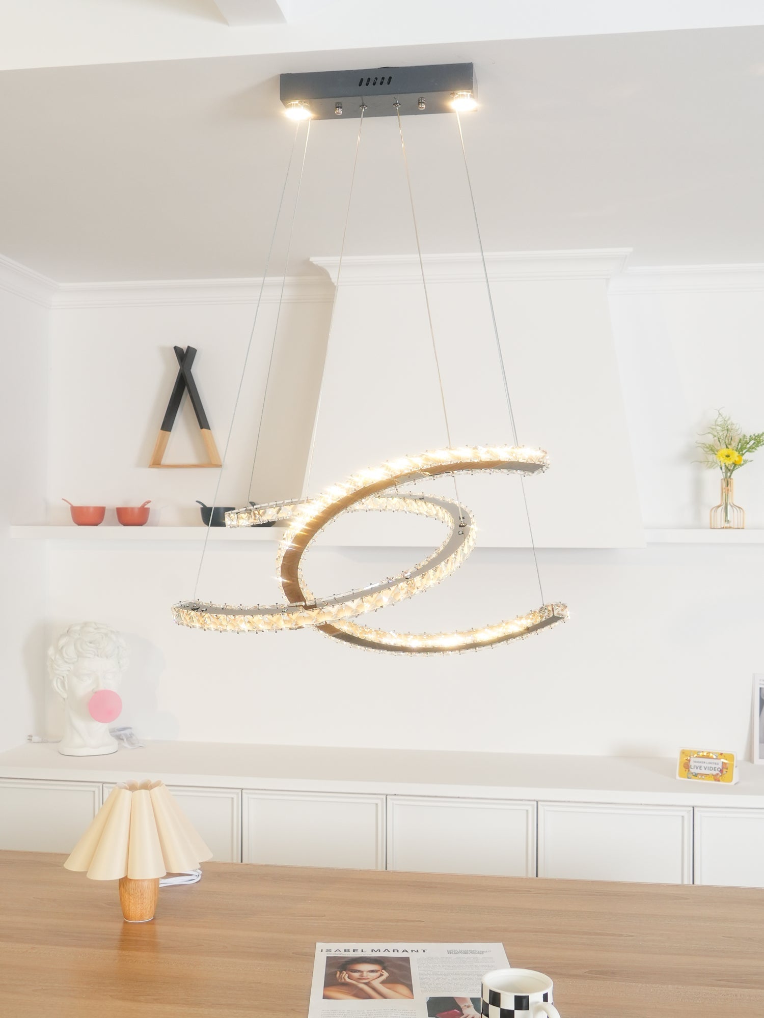 Modern Crystal Double C Chandelier - Lamp Outdoor