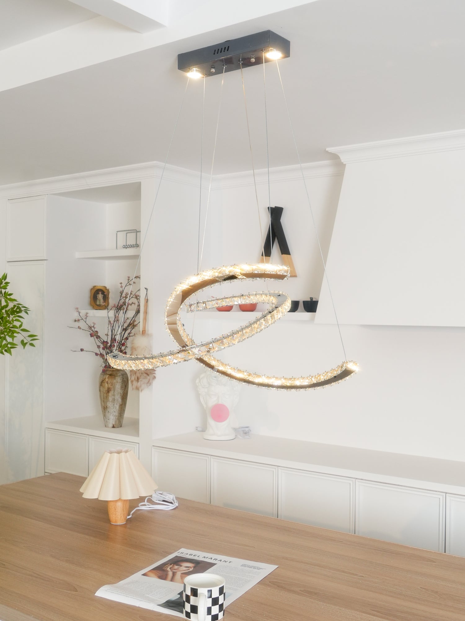 Modern Crystal Double C Chandelier - Lamp Outdoor