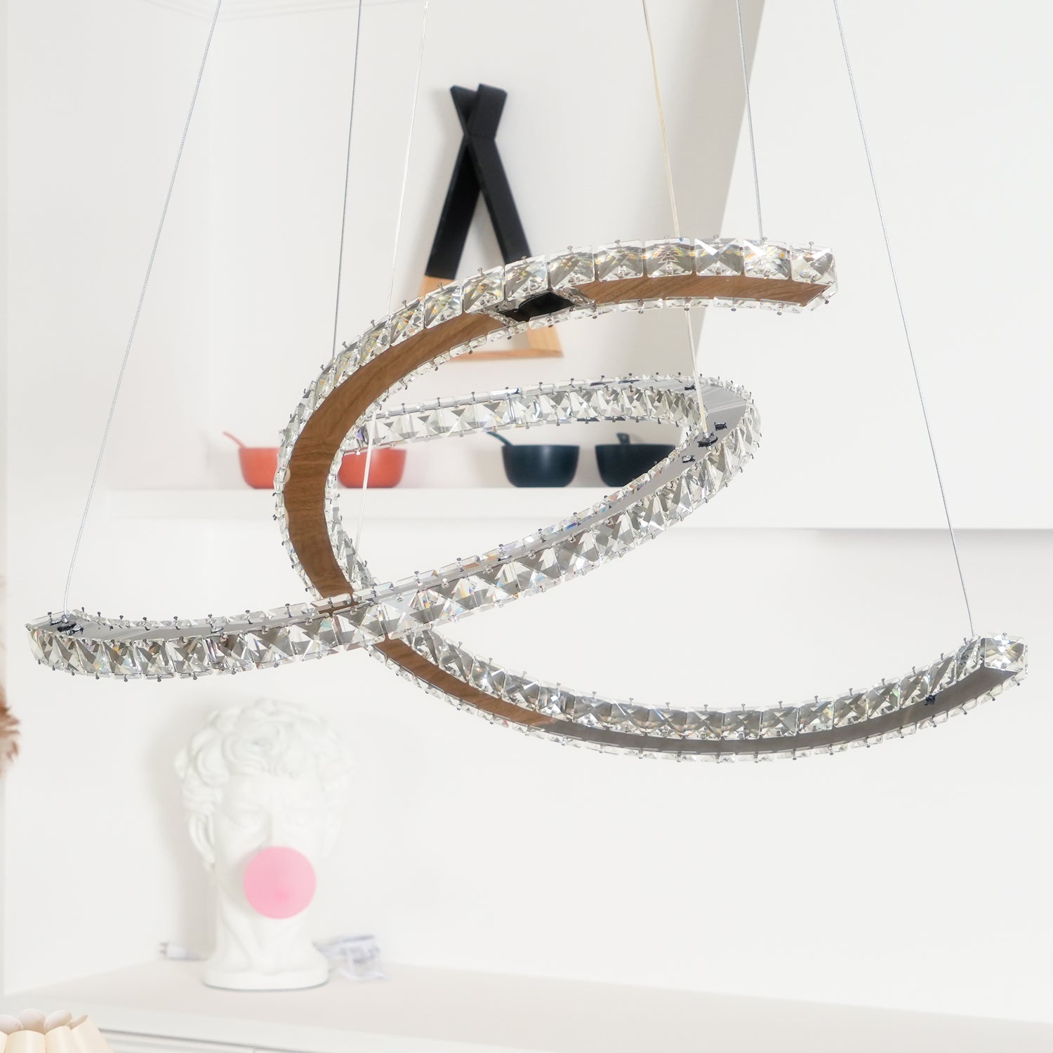 Modern Crystal Double C Chandelier - Lamp Outdoor