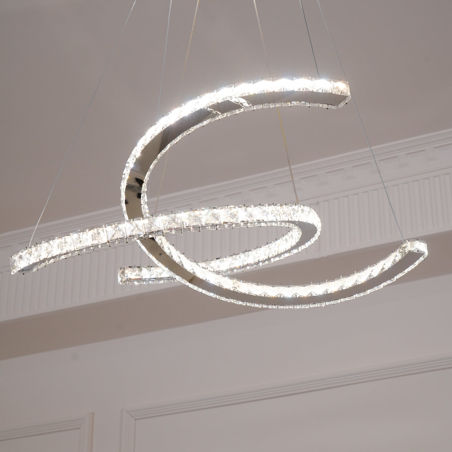 Modern Crystal Double C Chandelier - Lamp Outdoor
