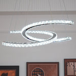Modern Crystal Double C Chandelier - Lamp Outdoor