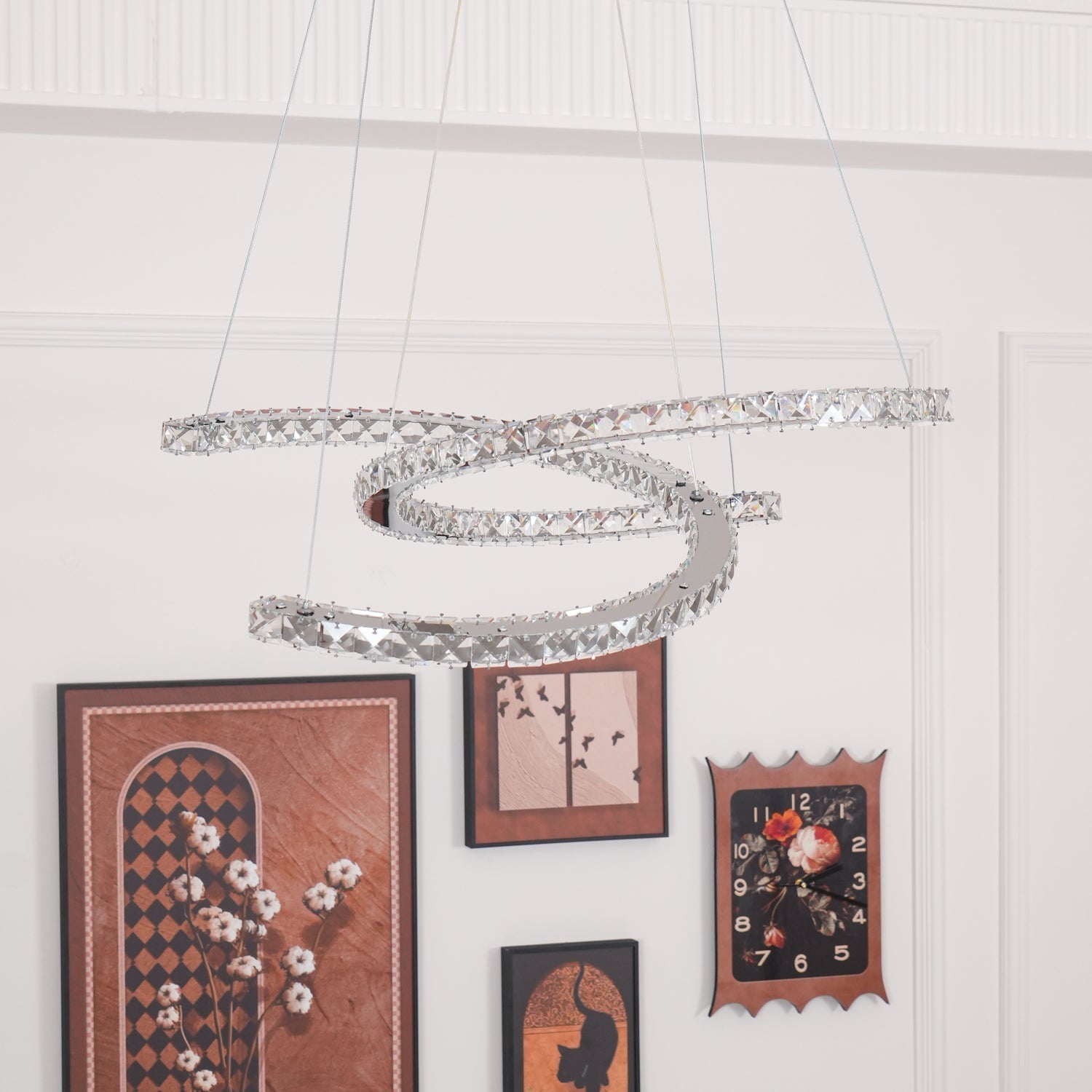 Modern Crystal Double C Chandelier - Lamp Outdoor