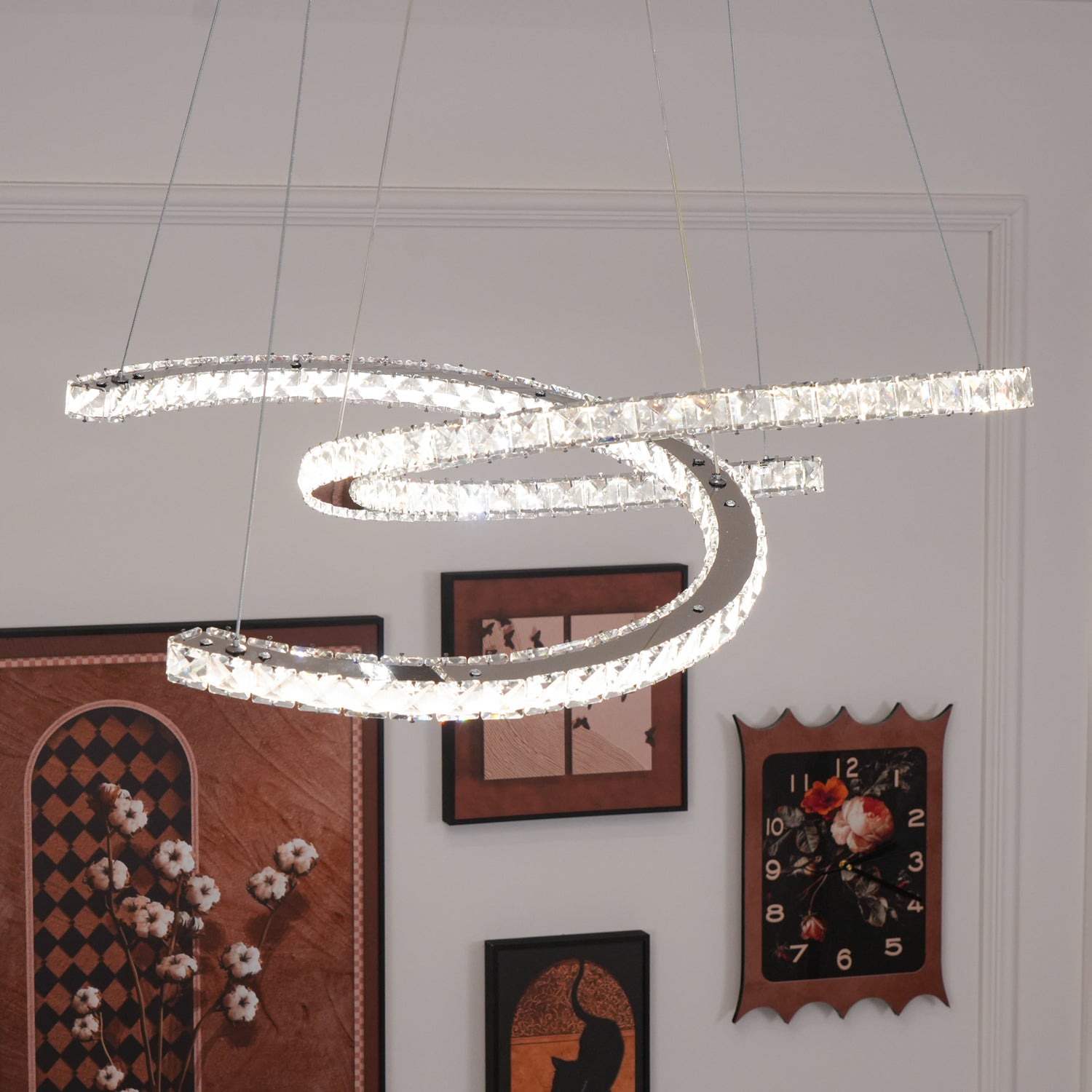 Modern Crystal Double C Chandelier - Lamp Outdoor