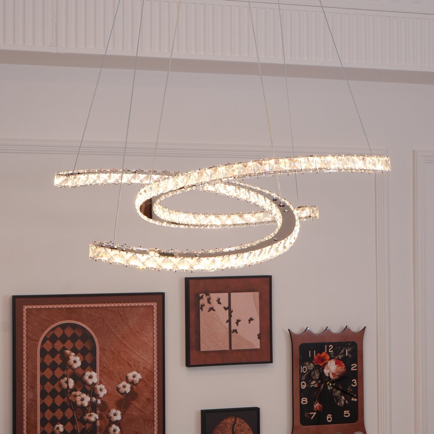 Modern Crystal Double C Chandelier - Lamp Outdoor