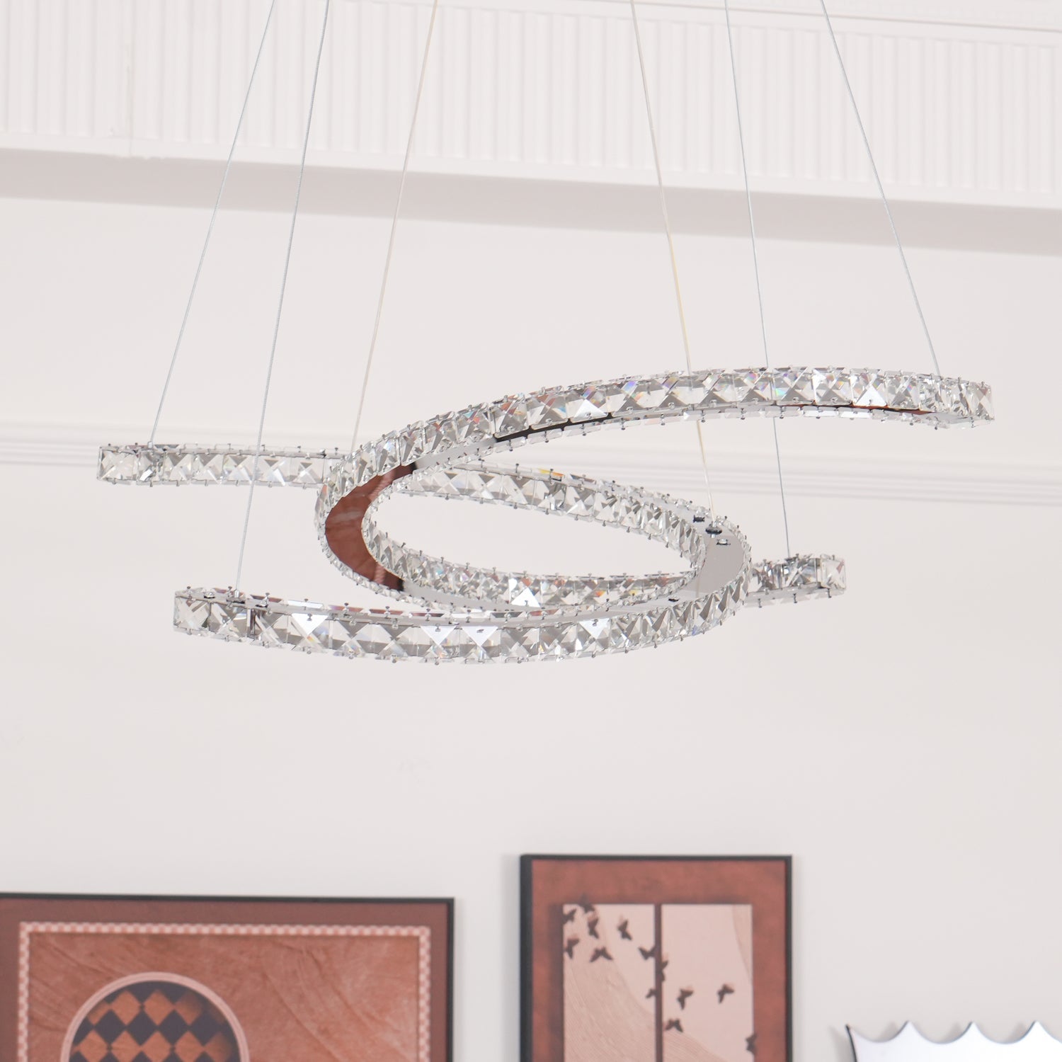 Modern Crystal Double C Chandelier - Lamp Outdoor
