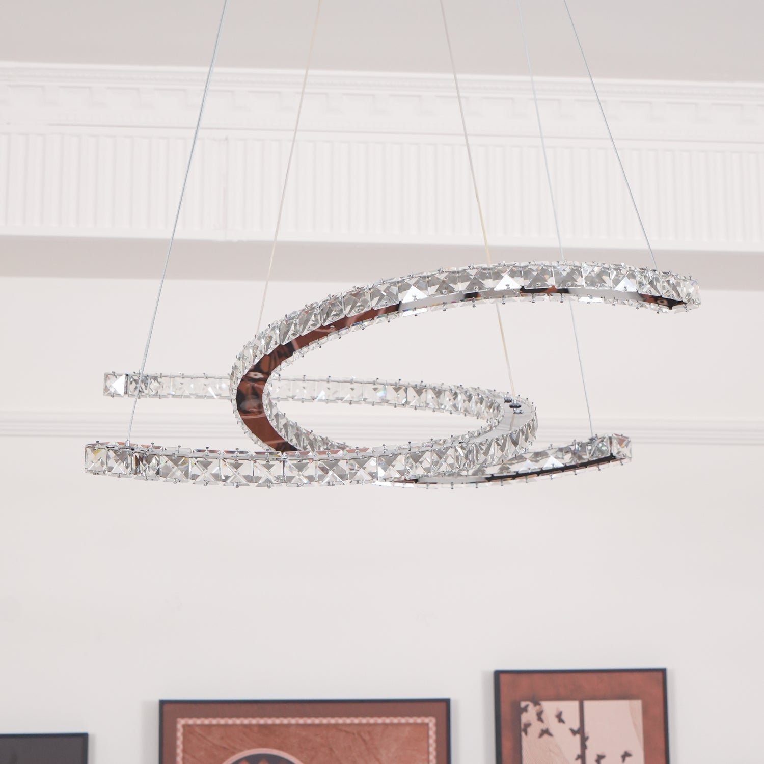 Modern Crystal Double C Chandelier - Lamp Outdoor