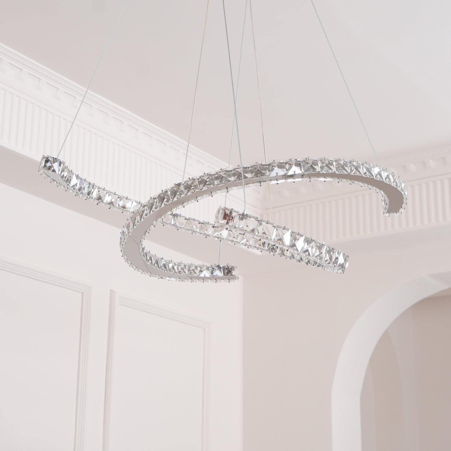 Modern Crystal Double C Chandelier - Lamp Outdoor