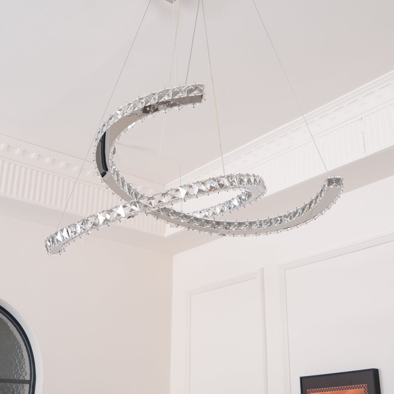 Modern Crystal Double C Chandelier - Lamp Outdoor