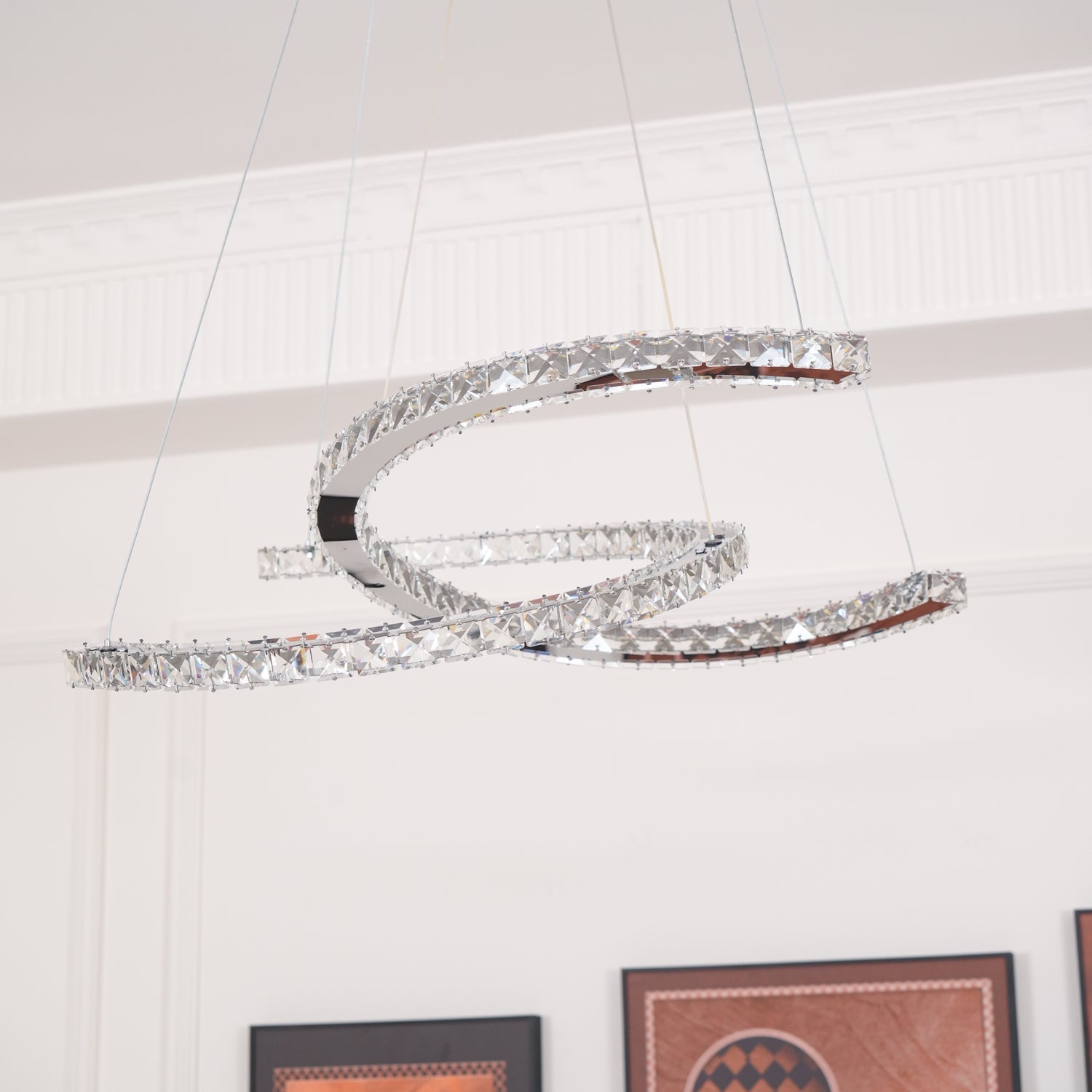 Modern Crystal Double C Chandelier - Lamp Outdoor