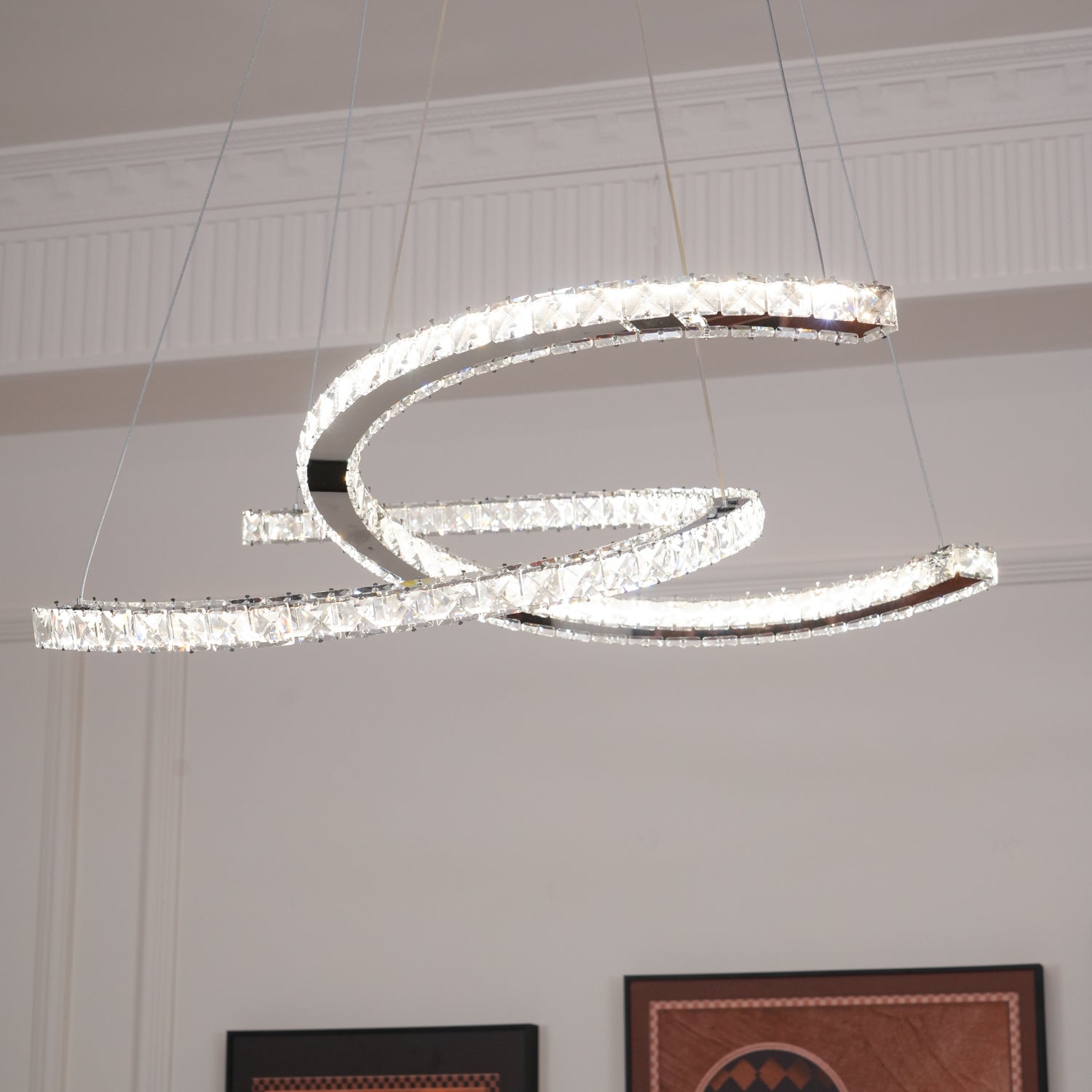 Modern Crystal Double C Chandelier - Lamp Outdoor