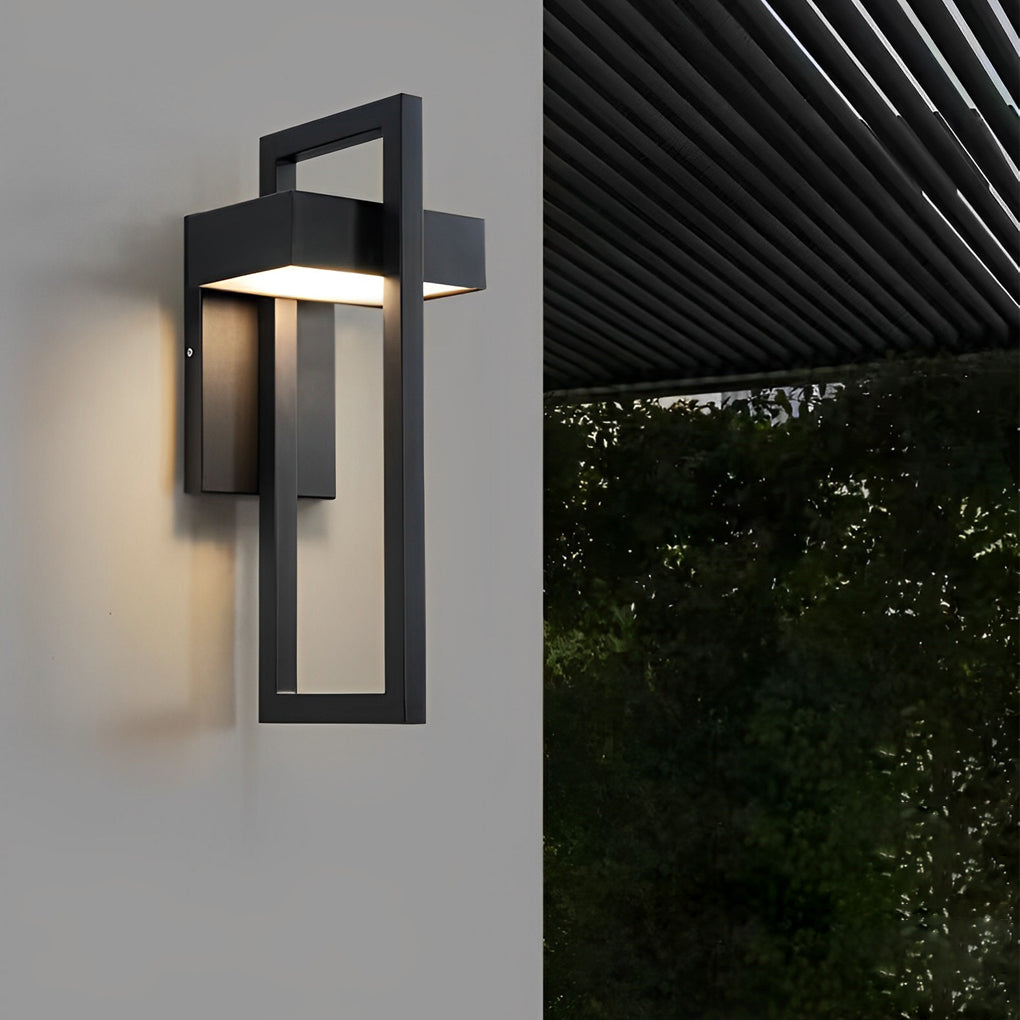 Rectangular Minimalist LED Waterproof Black Modern Outdoor Wall Lamp - Lamp Outdoor