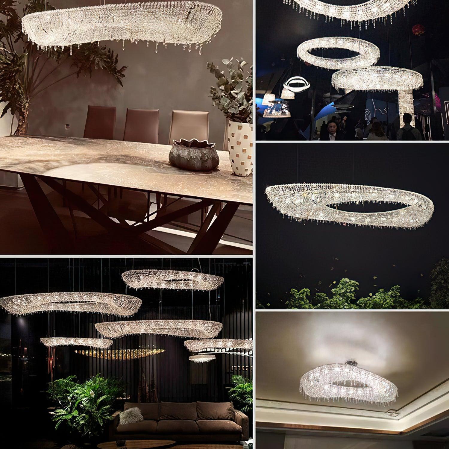 Aeliora Embellished Crystal Pendant Light - Lamp Outdoor