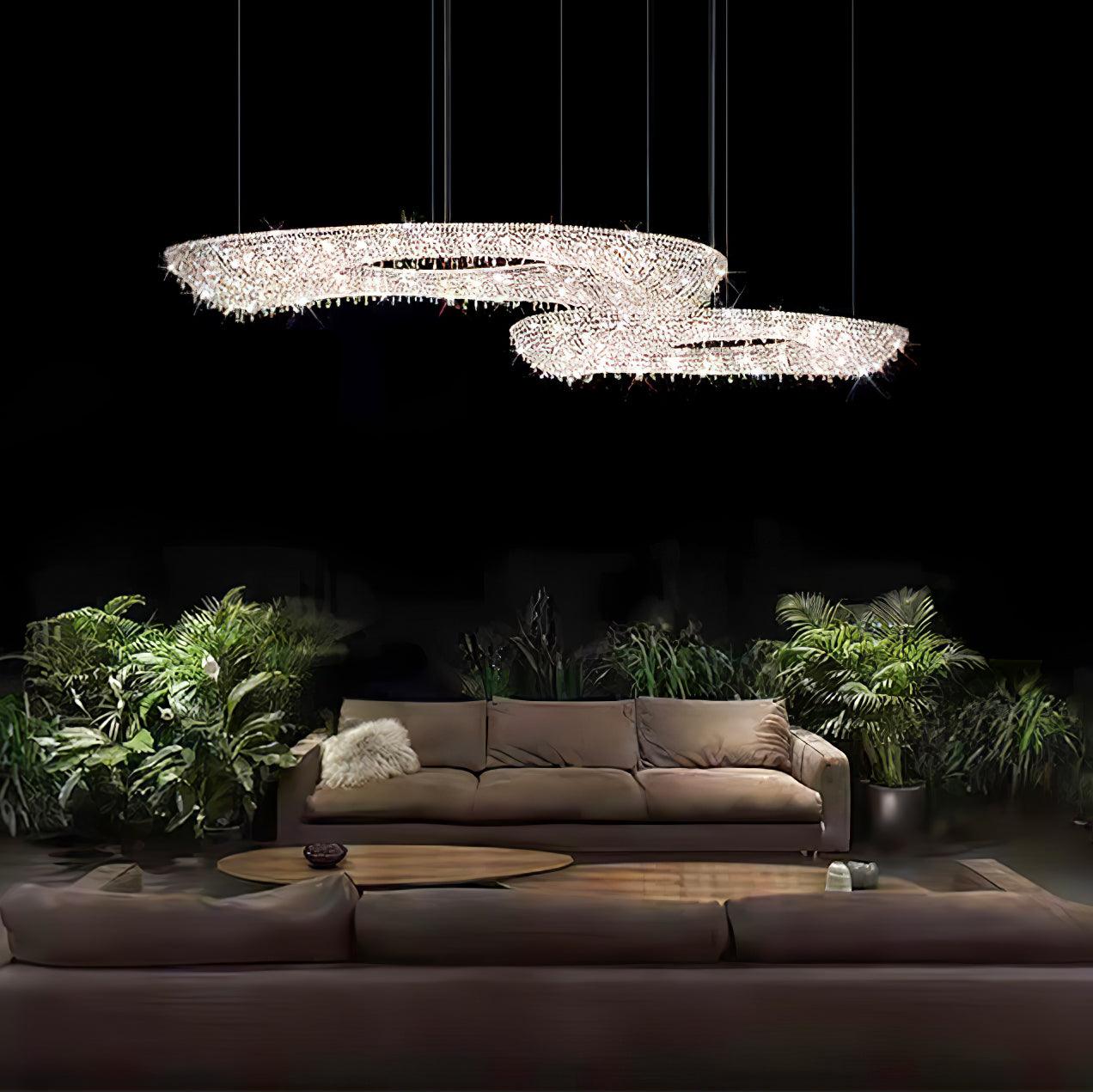 Aeliora Embellished Crystal Pendant Light - Lamp Outdoor