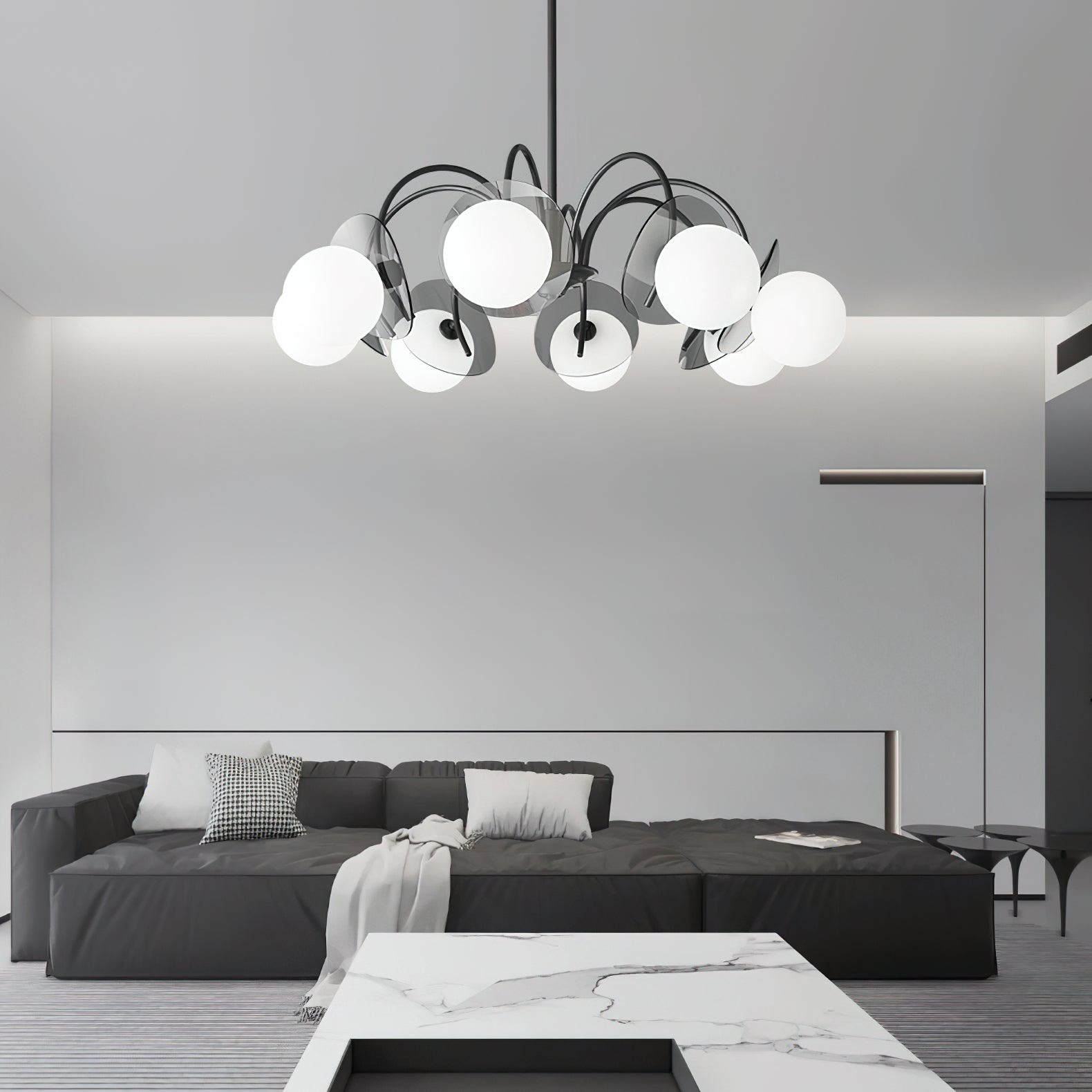 Aurora Chandelier Globe Arm Sculptural - Lamp Outdoor