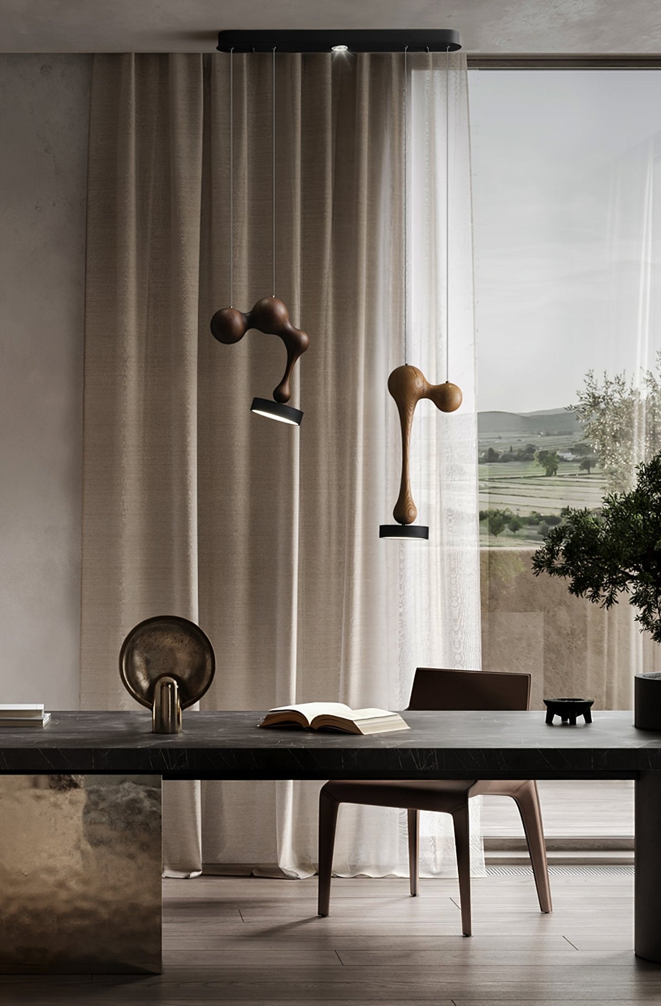Drovia Rustic Wooden Pendant Light - Lamp Outdoor