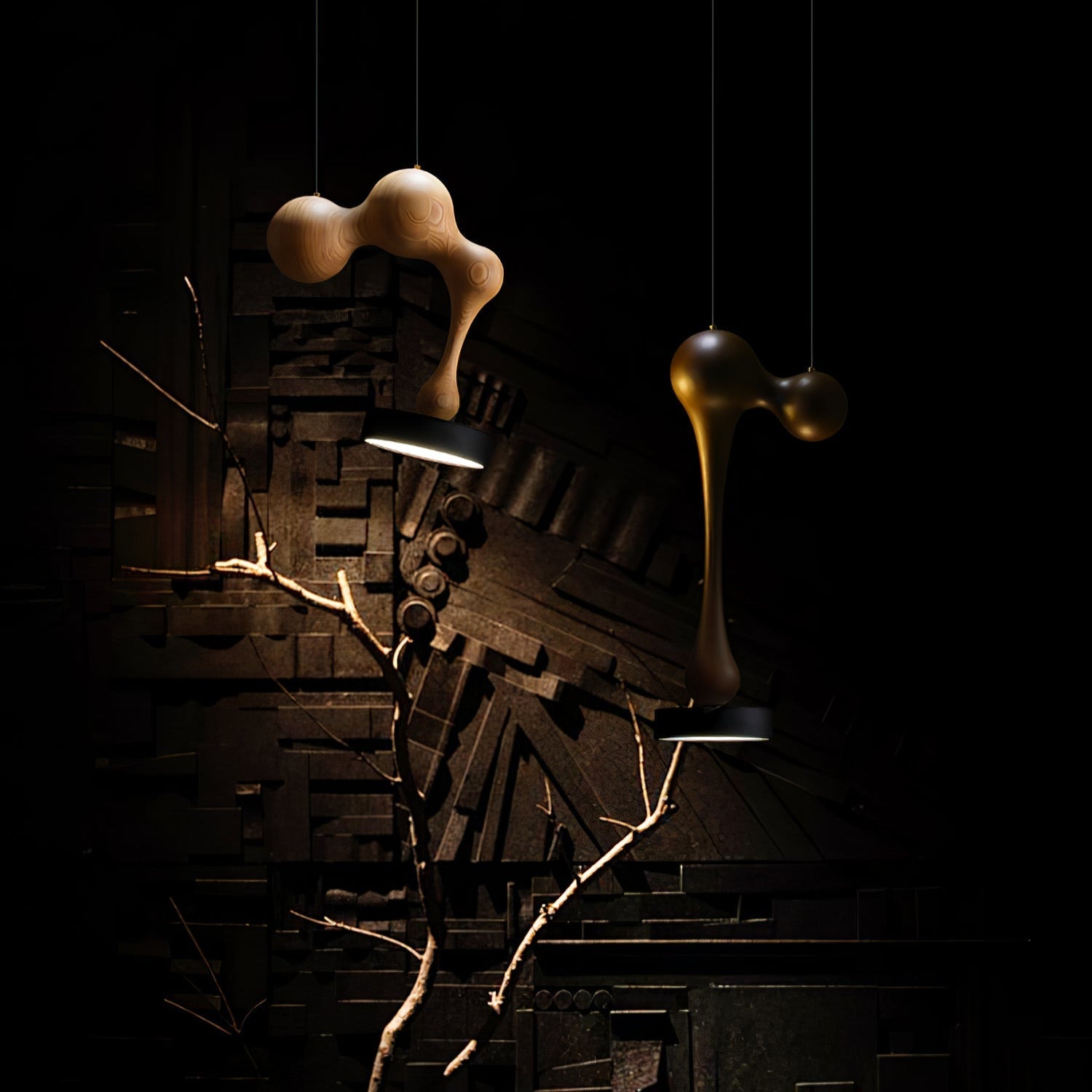 Drovia Rustic Wooden Pendant Light - Lamp Outdoor