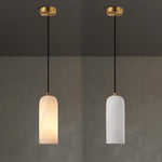 Zashayra Cylindrical Alabaster Pendant Light - Lamp Outdoor