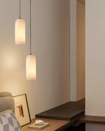 Zashayra Cylindrical Alabaster Pendant Light - Lamp Outdoor
