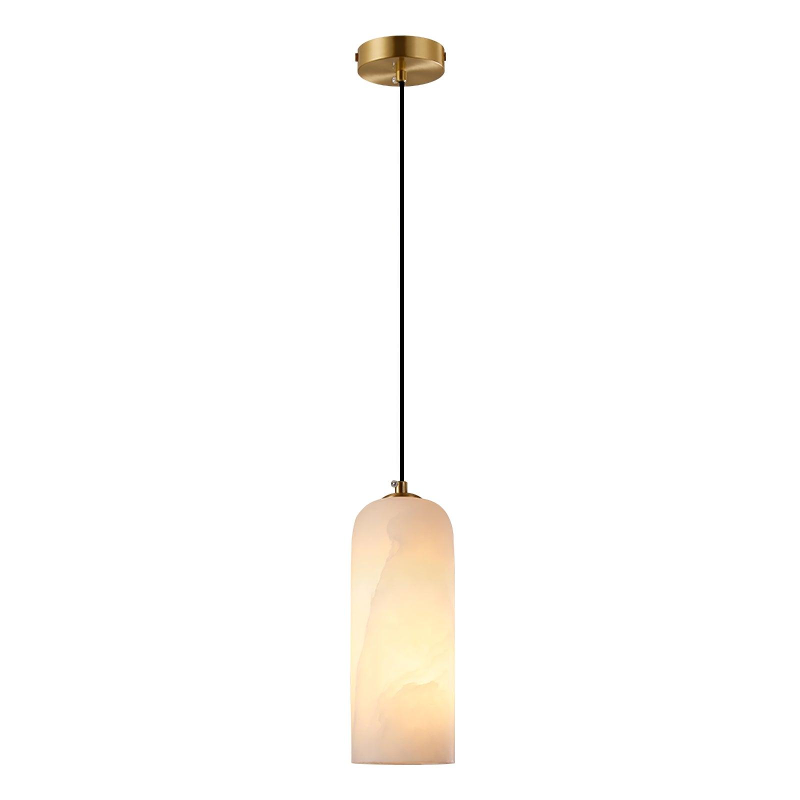 Zashayra Cylindrical Alabaster Pendant Light - Lamp Outdoor
