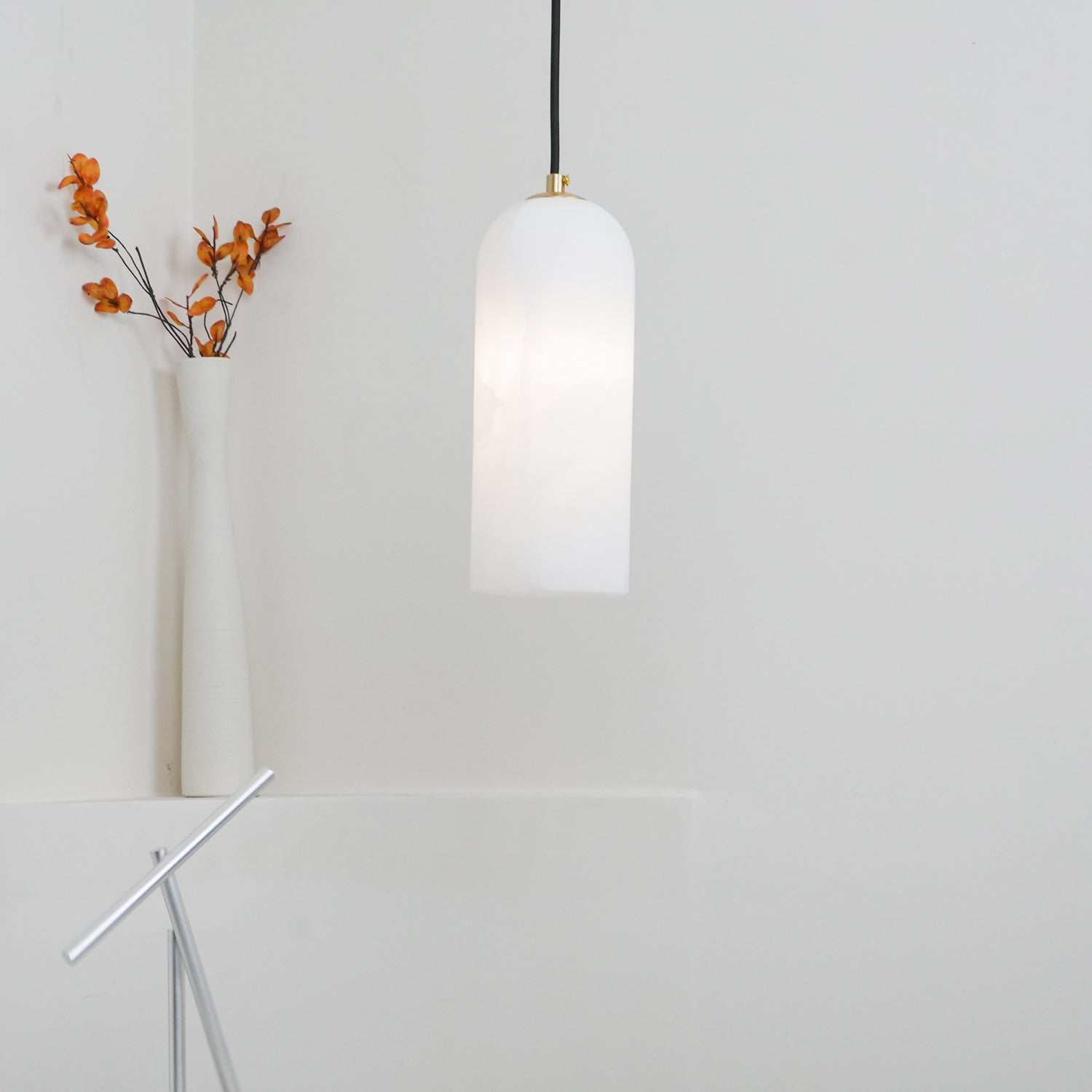 Zashayra Cylindrical Alabaster Pendant Light - Lamp Outdoor