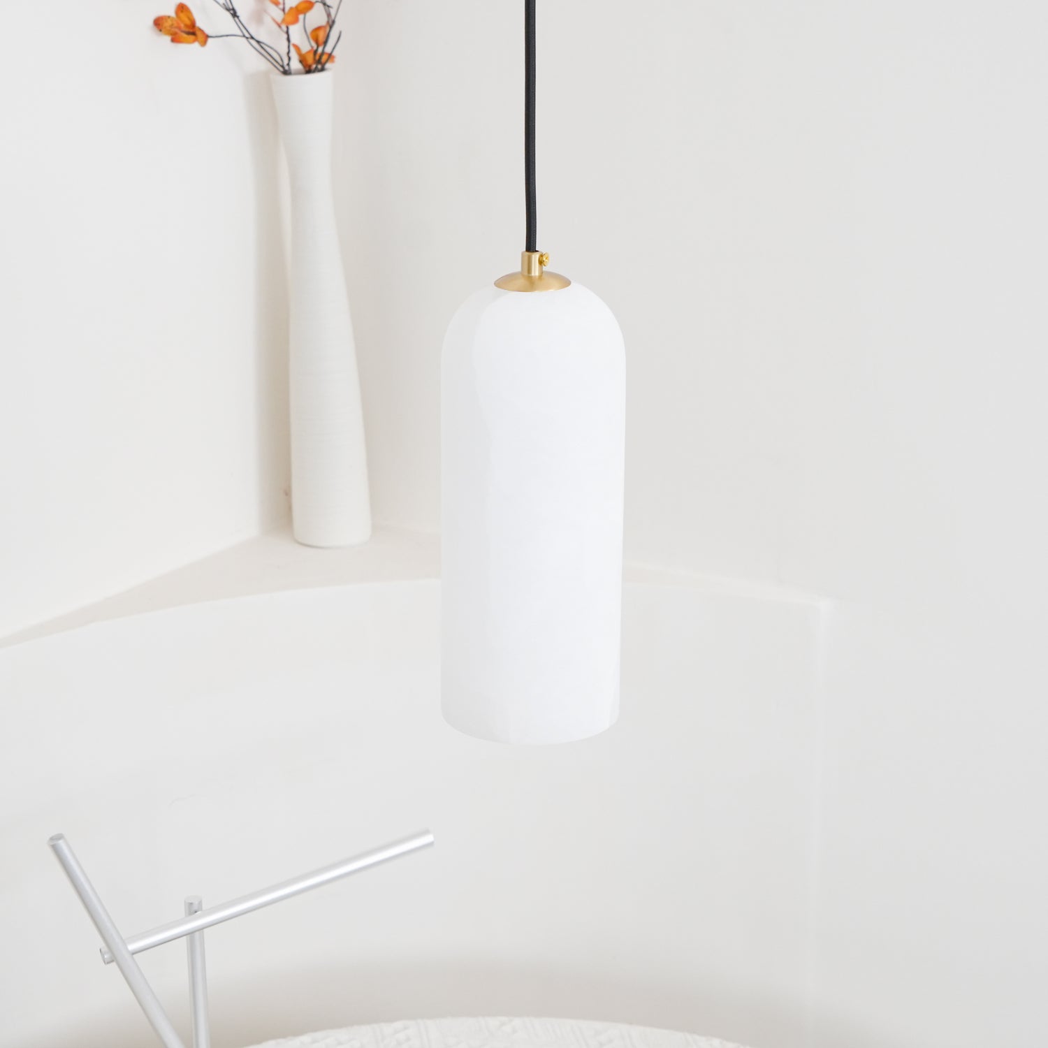 Zashayra Cylindrical Alabaster Pendant Light - Lamp Outdoor