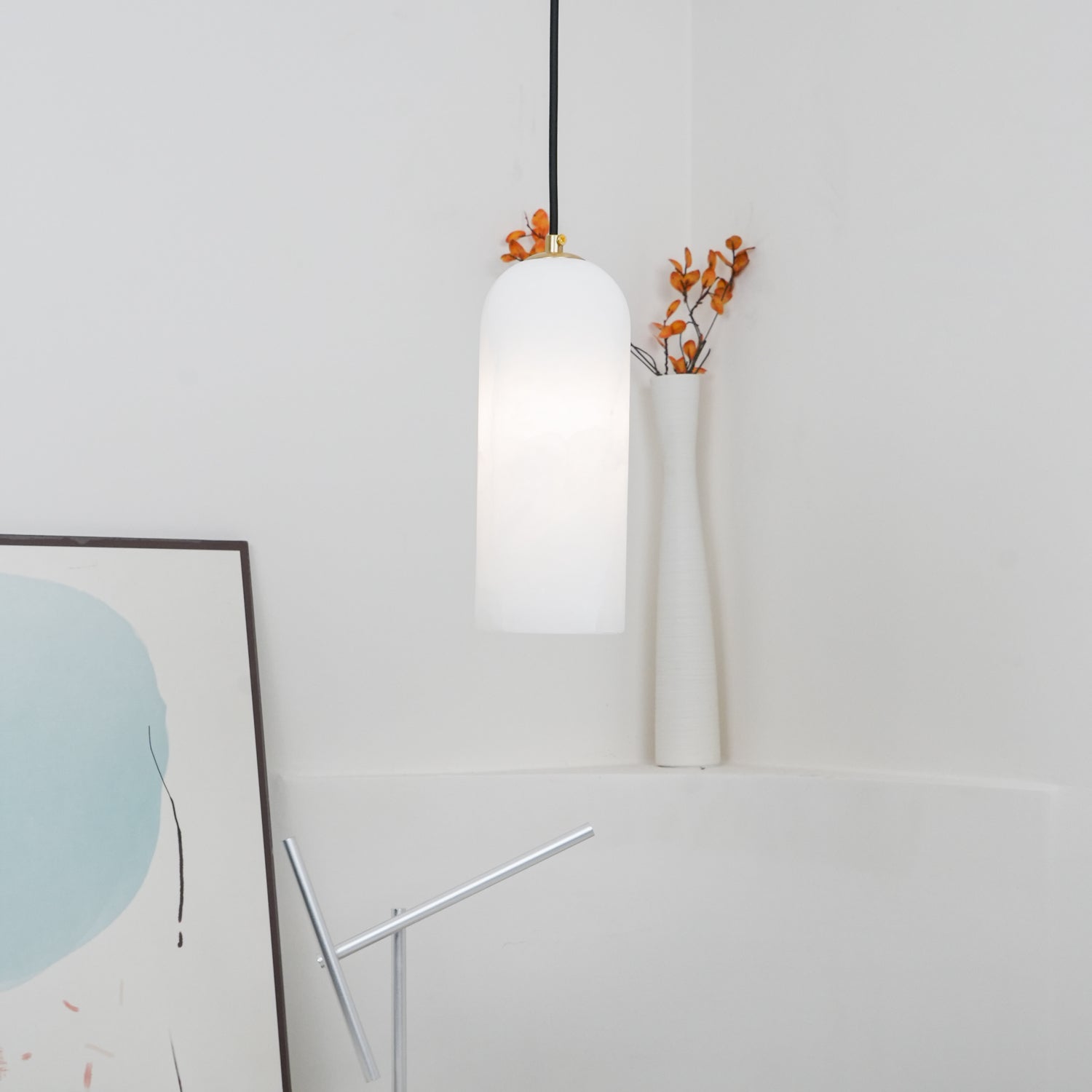 Zashayra Cylindrical Alabaster Pendant Light - Lamp Outdoor