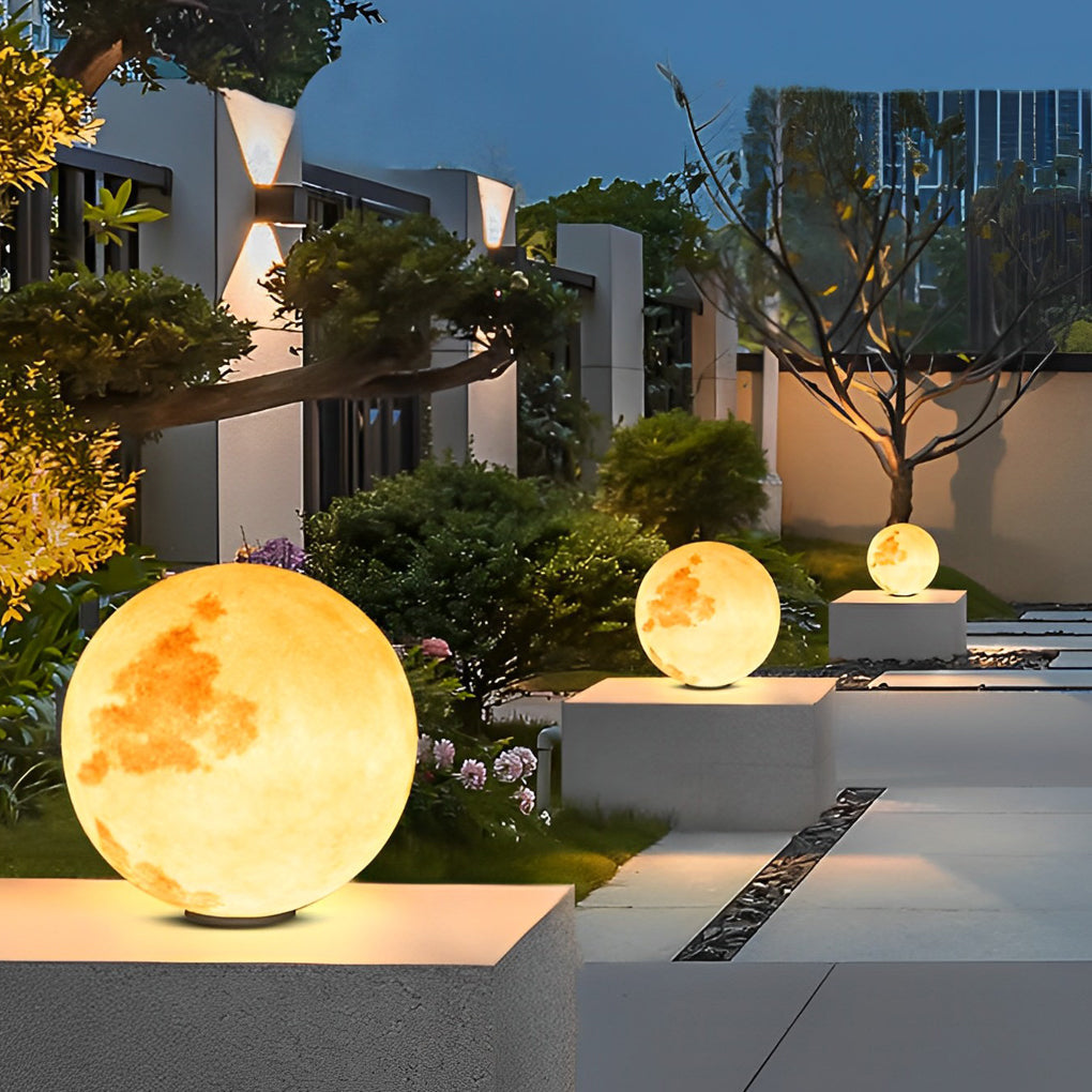 Moon-Shaped Outdoor Pier-Mount Pillar Accent Post Light - Lamp Outdoor