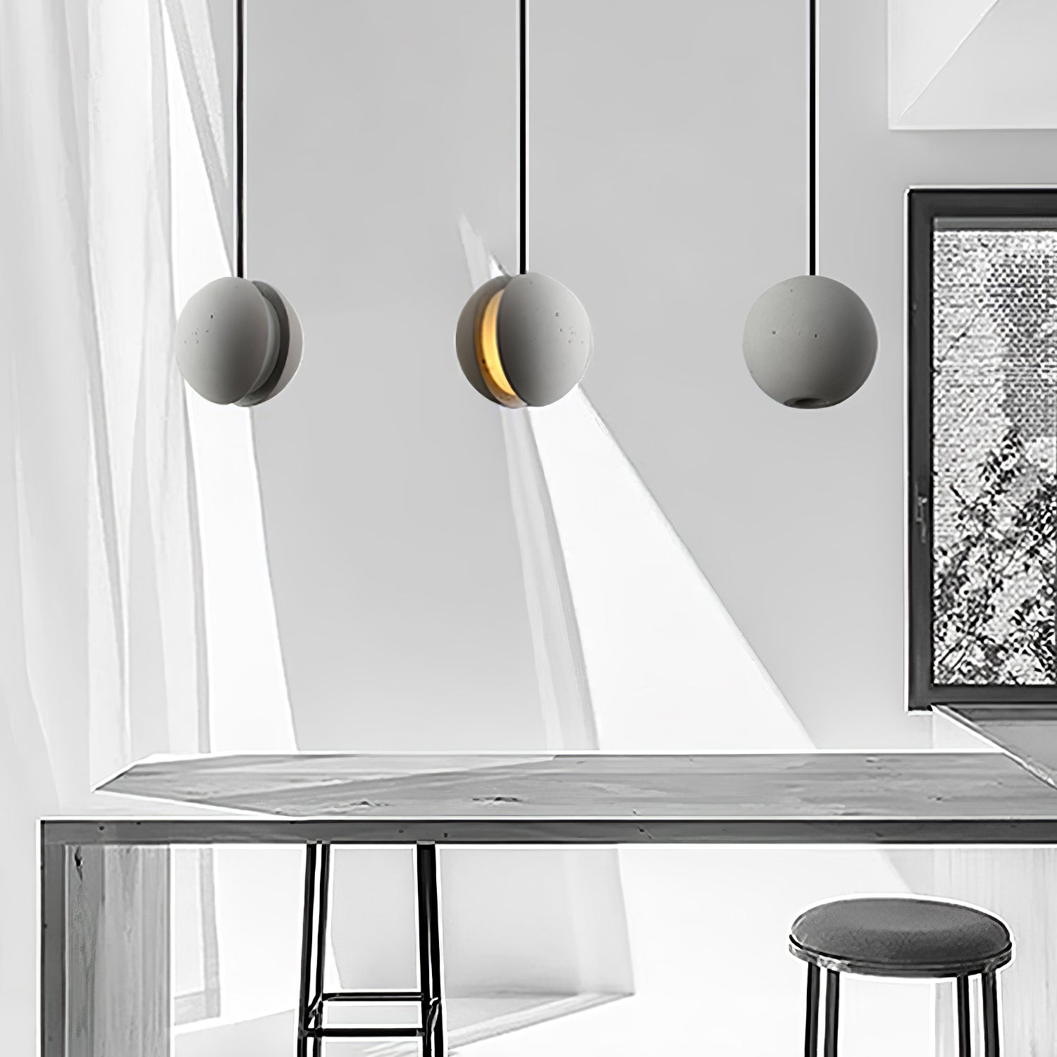 Moon Concrete Pendant Lamp - Lamp Outdoor