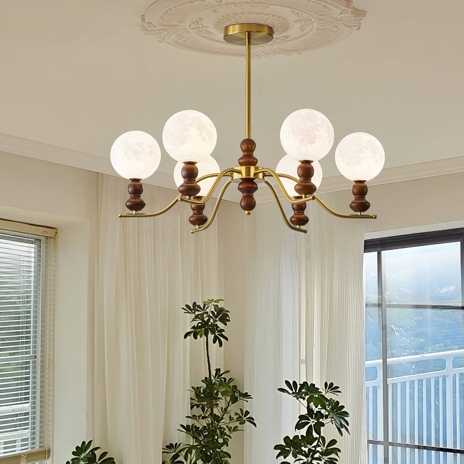 Moonlit Globe Chandelier - Lamp Outdoor