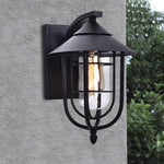 Waterproof Retro Iron Glass Motion Sensor Black Modern Outdoor Wall Lights - Lamp Outdoor