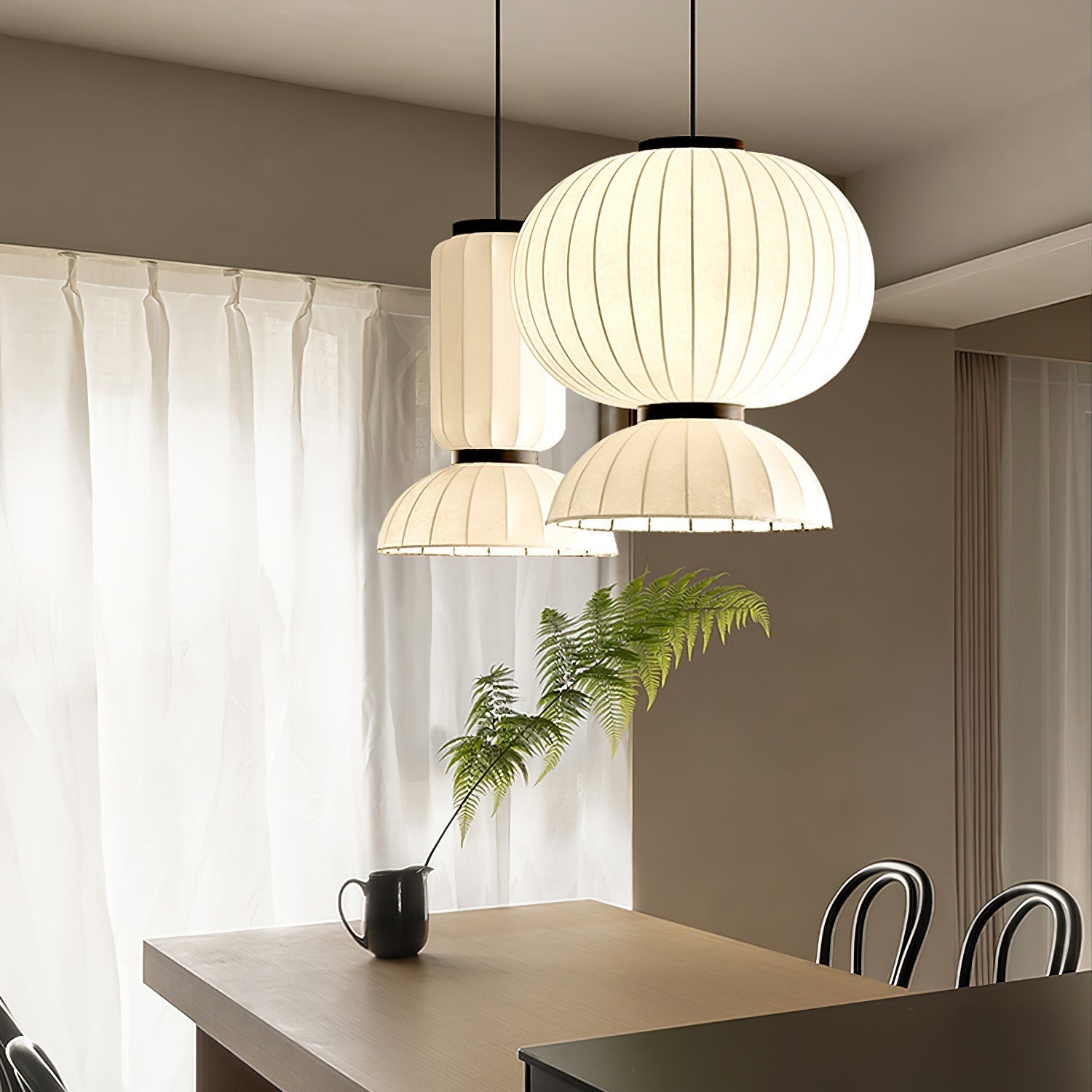 Eurzorion Silk Lantern Pendant Light - Lamp Outdoor