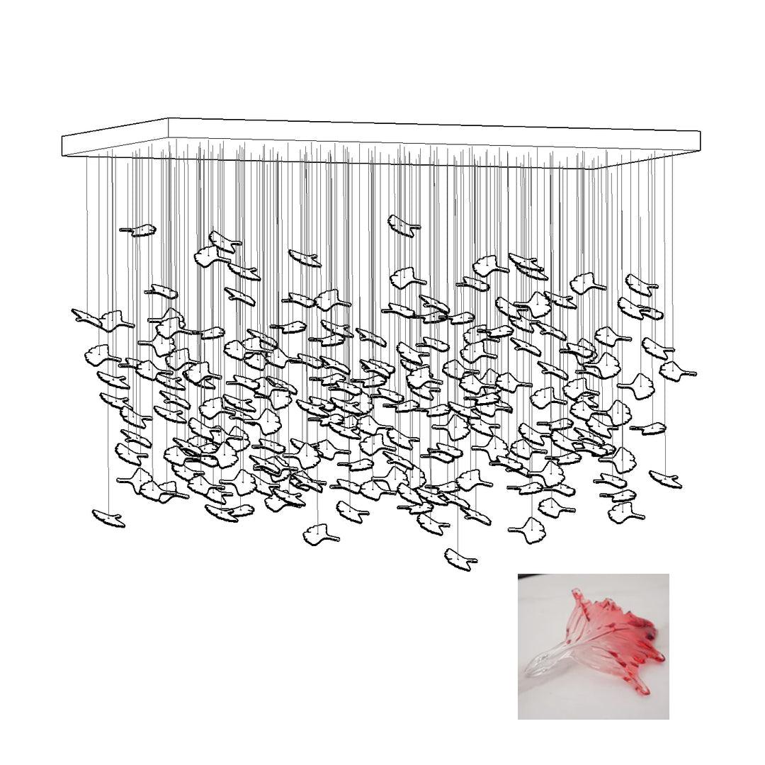 Syraean Multicolor Maple Leaf Metal Crystal Chandelier - Lamp Outdoor