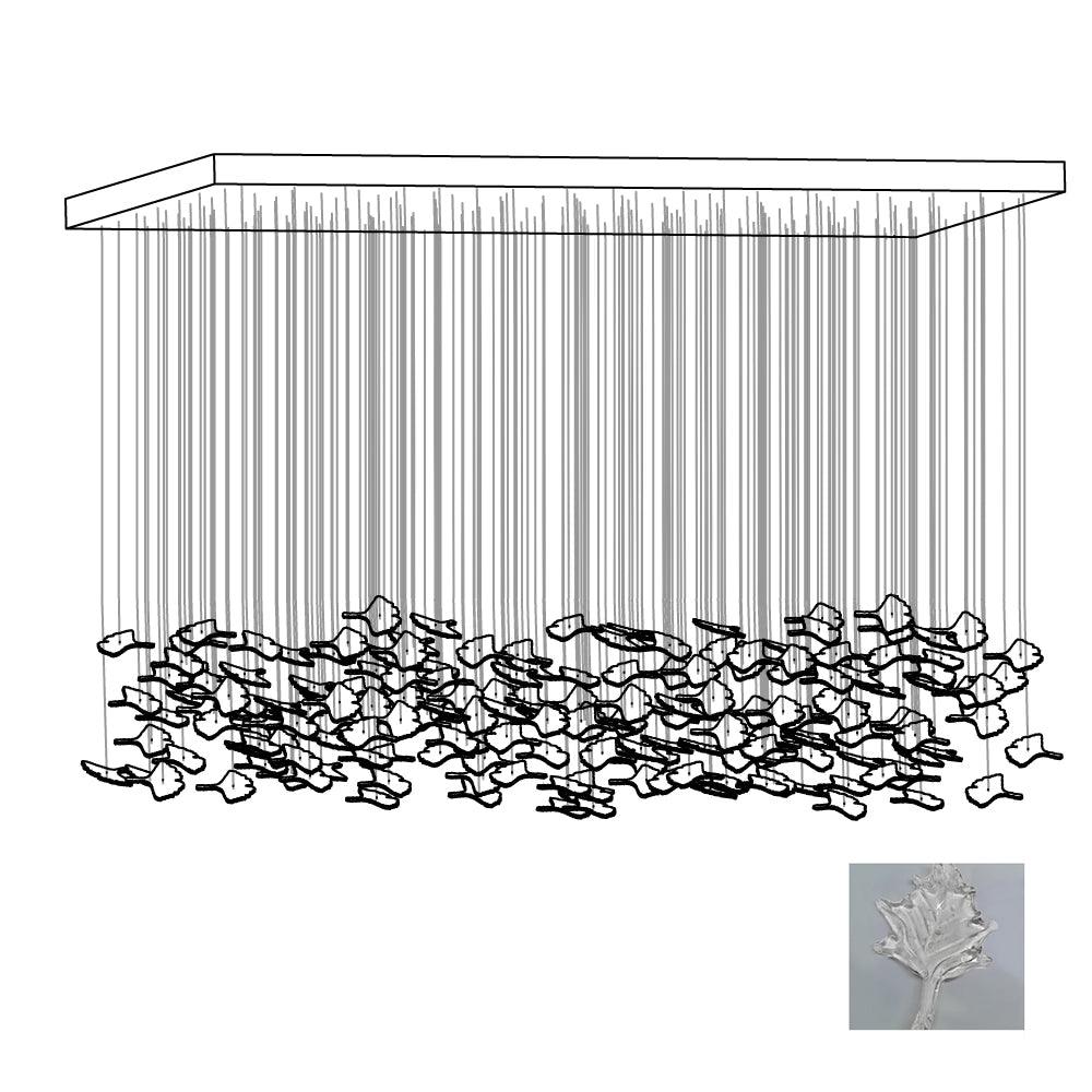 Syraean Multicolor Maple Leaf Metal Crystal Chandelier - Lamp Outdoor