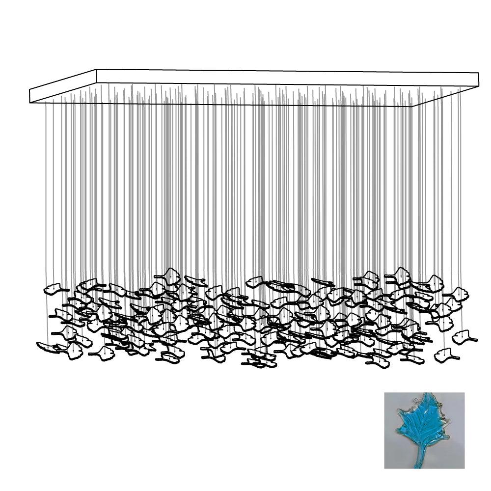 Syraean Multicolor Maple Leaf Metal Crystal Chandelier - Lamp Outdoor