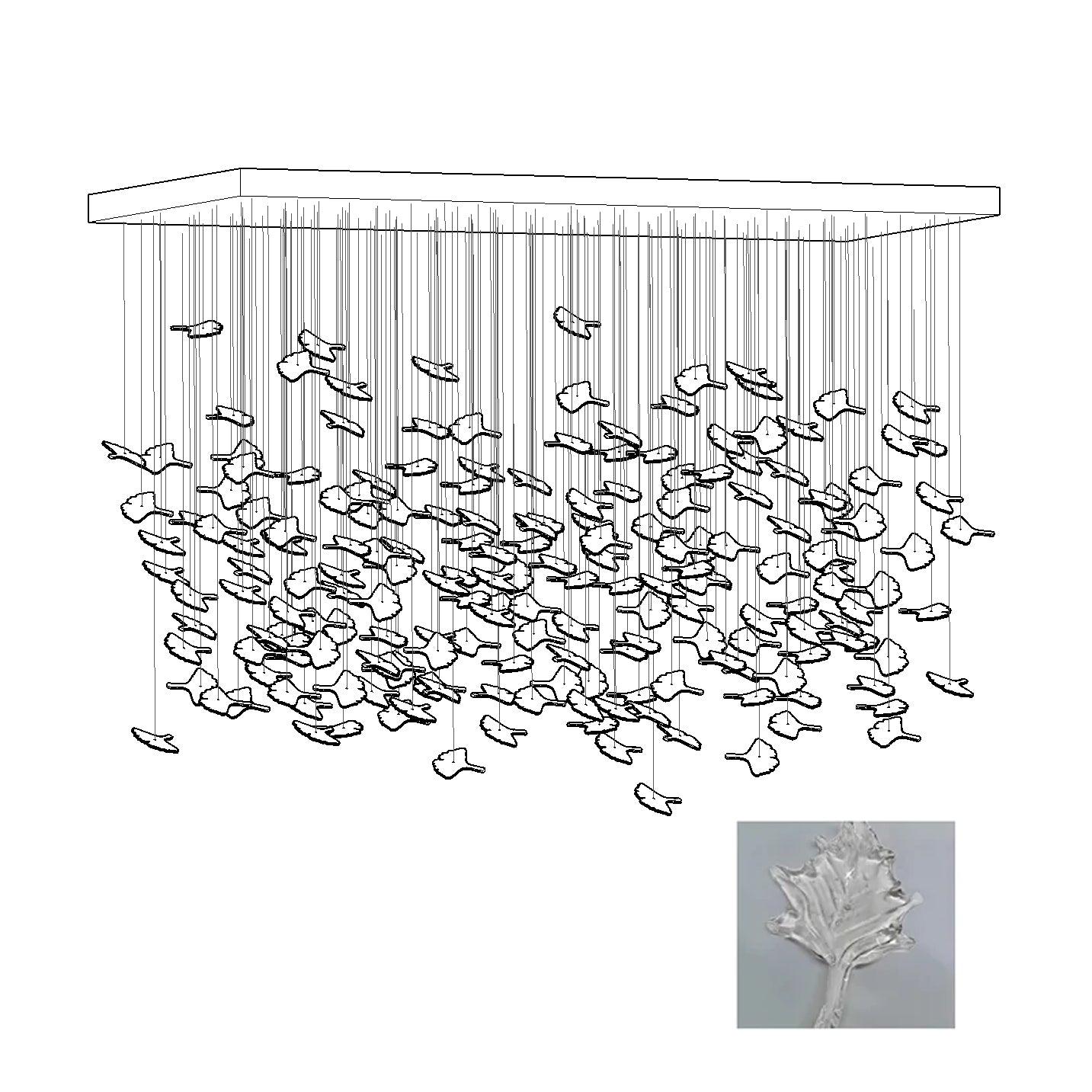 Syraean Multicolor Maple Leaf Metal Crystal Chandelier - Lamp Outdoor